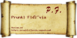 Prunkl Flávia névjegykártya